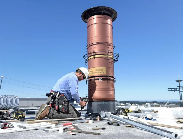 Installed chimney liner by Bridgeport Chimney Sweep in Bridgeport, CT
