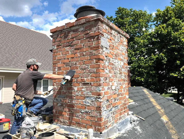 Completed chimney rebuild by Bridgeport Chimney Sweep in Bridgeport, CT