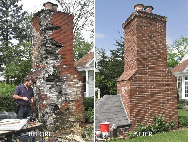 Bridgeport Chimney Sweep performing a full chimney restoration in Bridgeport, CT