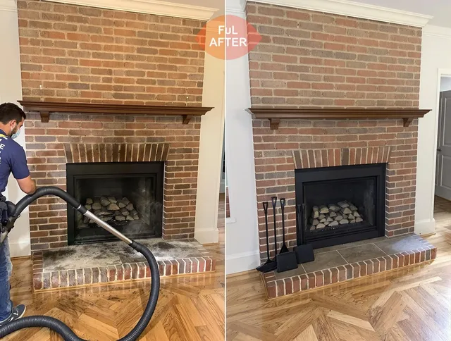 Bridgeport Chimney Sweep carefully sanitizing a fireplace in Bridgeport, CT