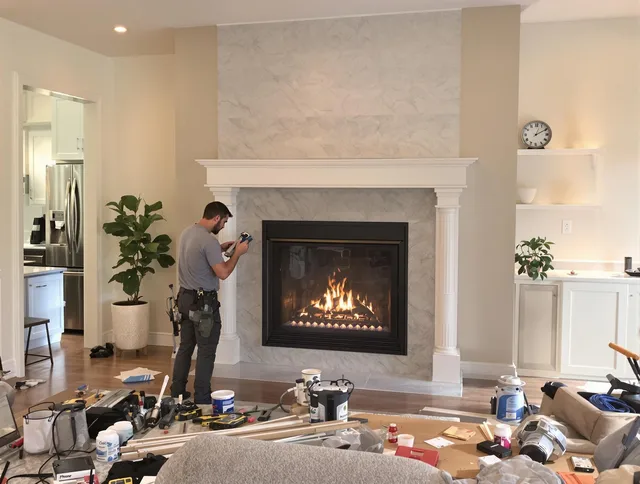 Newly installed fireplace by Bridgeport Chimney Sweep in Bridgeport, CT